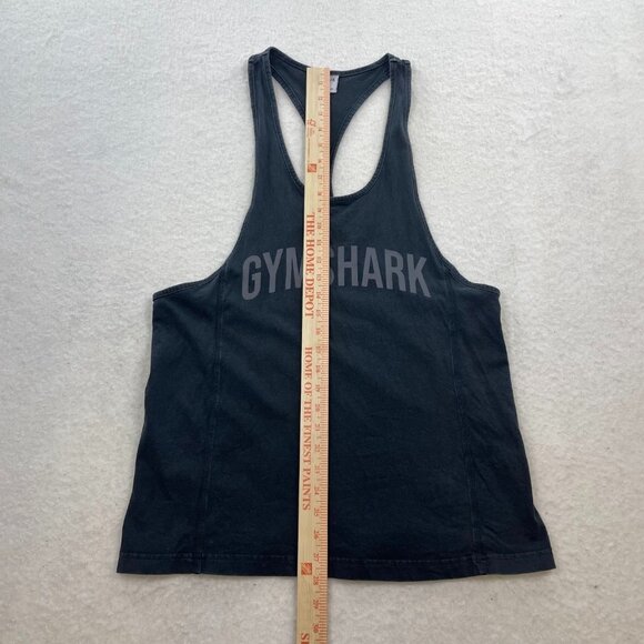 Gymshark Tank Top Men's Stringer Workout Power Washed Black Sleeveless Size S - Picture 8 of 8